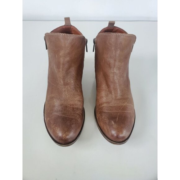 Lucky Brand BASEL Brown Ankle Boots Short Bootie Size 11 M Zip Winter Shoes - Picture 2 of 12